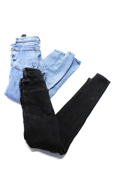 Zara Women's Zip Fly Skinny Jeans Blue Black Size 2 Lot 2