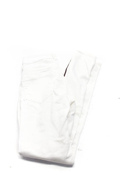 Maison Scotch Women's Striped Mid Rise Skinny Jeans White Size 25