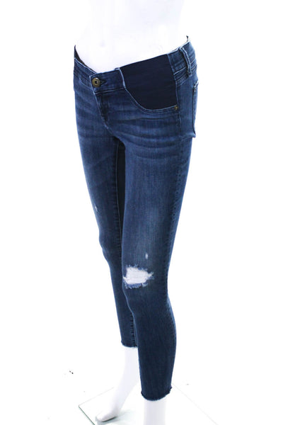 DL1961 Womens Erin Distressed Maternity Ankle Skinny Jeans Blue Size 25