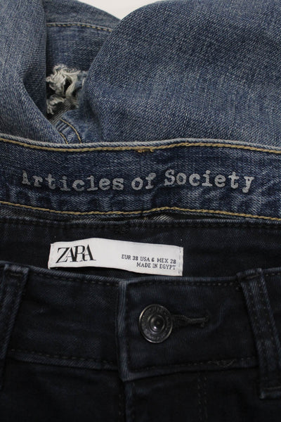 Articles of Society Zara Womens Straight Skinny Leg Jeans Blue Size 6 26 Lot 2