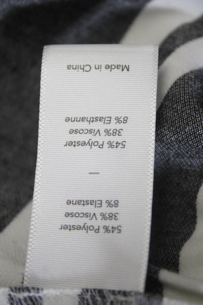 Elizabeth & James Womens Knit Striped V-Neck Peplum Crop Top Blouse Gray Size XS