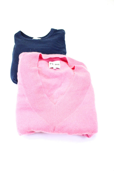 Evereve P.E. 101 Womens Crew Neck Pullover Sweaters Blue Pink Size M 3 Lot 2