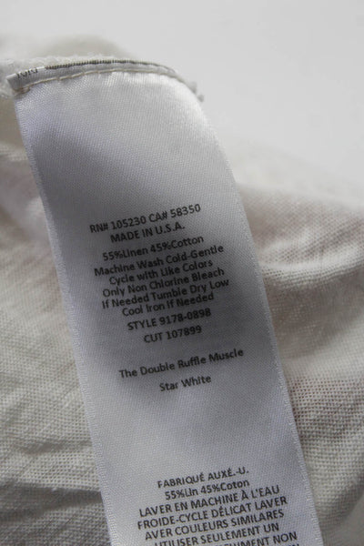 Current/Elliot Women's Ruffle Short Sleeve T-shirt White Size 3 1, Lot 2