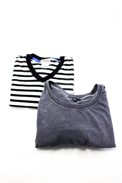 Lacoste PJ Salvage Womens Striped Shirt Sweater White Black Gray Size 3 XS Lot 2