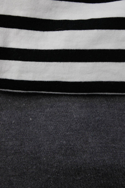 Lacoste PJ Salvage Womens Striped Shirt Sweater White Black Gray Size 3 XS Lot 2