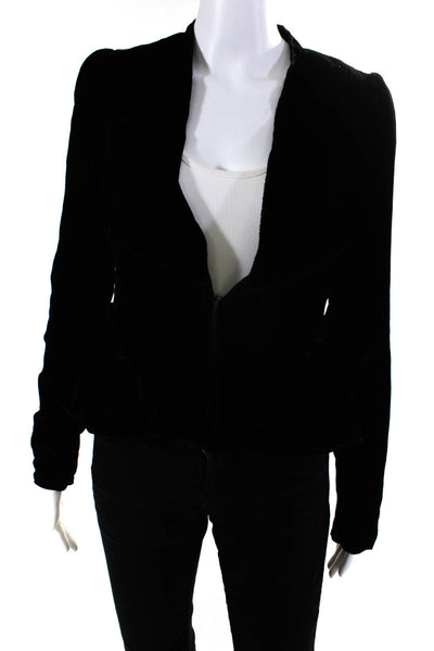 L' Agence Women's Long Sleeves Peplum Line Jacket Black Size S