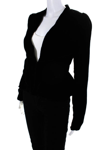 L' Agence Women's Long Sleeves Peplum Line Jacket Black Size S