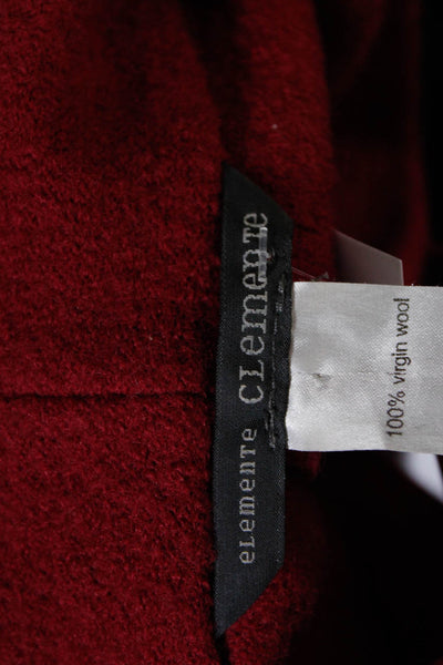 Elemente Clemente Women's Mock Neck Long Sleeves Midi Wool Dress Red Size 1