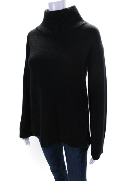Rag & Bone Womens Buttoned Side Long Sleeved Turtleneck Sweater Gray Size 2XS
