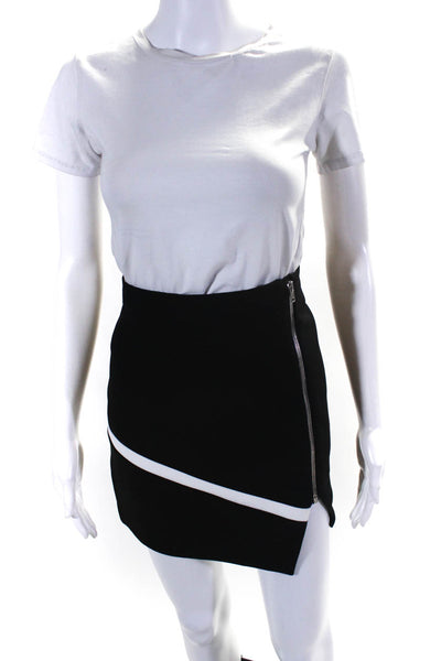 IRO Women's Mid Rise Zip Front Mini Skirt Black Size 38