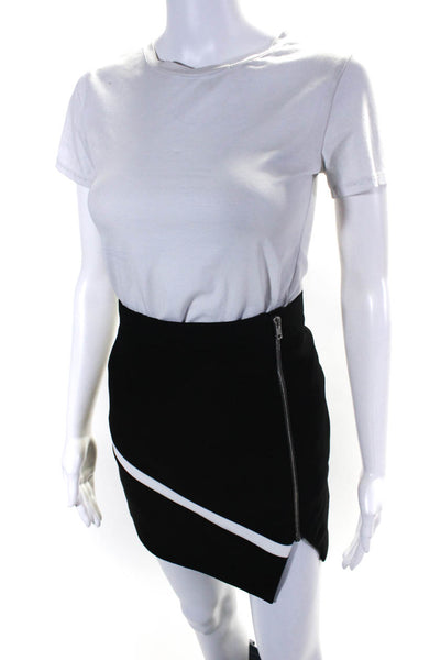 IRO Women's Mid Rise Zip Front Mini Skirt Black Size 38