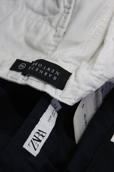 Zara Barneys New York Womens Jacquard Buttoned Tapered Pants Navy Size 30 Lot 2