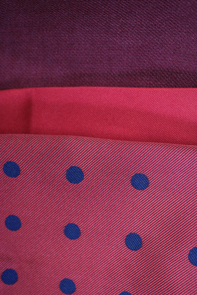 Paul Stuart Breuer Mens Silk Spotted Texture Handkerchiefs Red Red Size OS Lot 3
