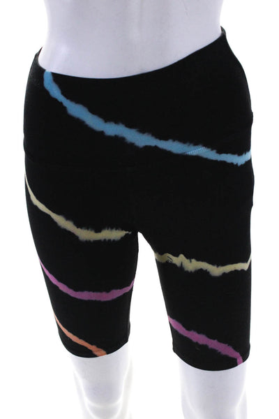 Electric & Rose Women's High Waist Tie-Dye Print Biker Shorts Black Size S