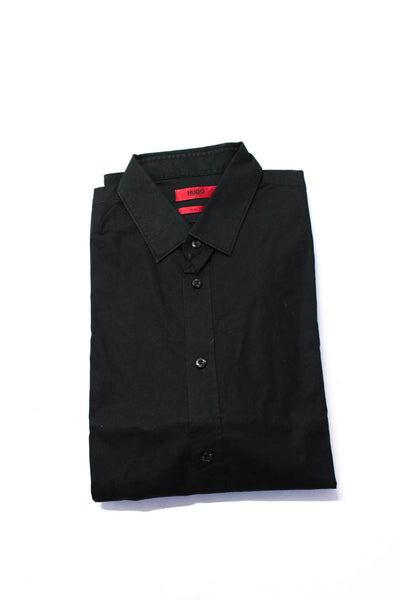 HUGO Club Monaco Mens Cotton Buttoned-Up Long Sleeve Tops Black Size XS S Lot 2