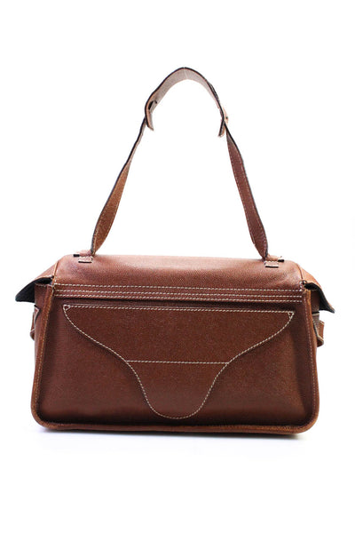 Balenciaga Women's Pebbled Leather Top Handle Shoulder Bag With Mirror Brown
