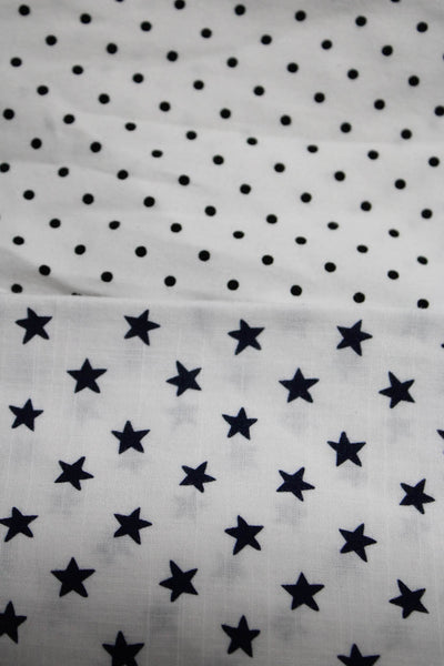 Grayson Womens Cotton Star Polka Dot Print Button Up Shirts White Size XS Lot 2