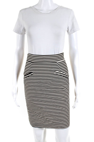 Corey Lynn Calter Women's Striped Knee Length Pencil Skirt Black Size 6