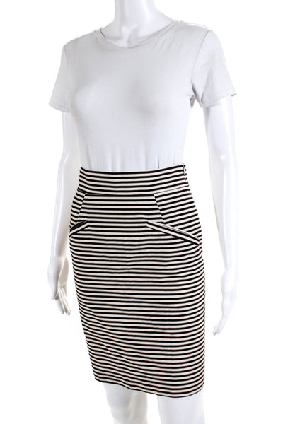 Corey Lynn Calter Women's Striped Knee Length Pencil Skirt Black Size 6