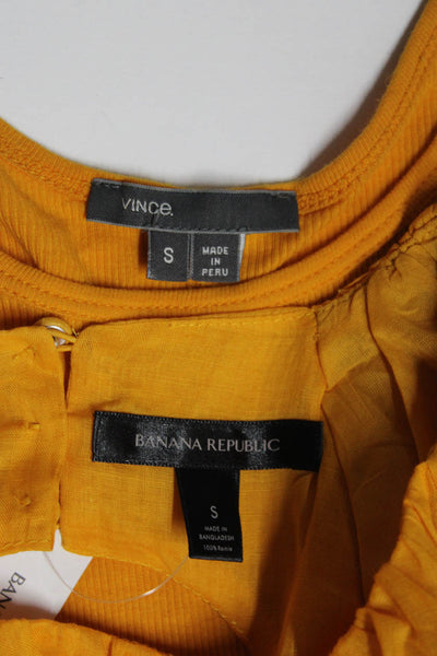 Vince Banana Republic Women's Tank Top Puff Sleeve Blouse Orange Size S Lot 2