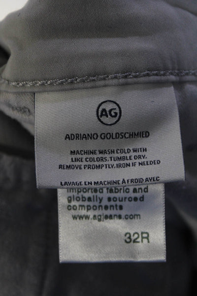AG Adriano Goldschmied Mens Mid Rise Zip Up Straight Jeans Pants Gray Size 32