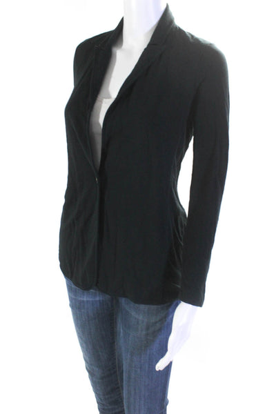Theory Womens One Buttoned-Up Collared Long Sleeve Cardigan Black Size P