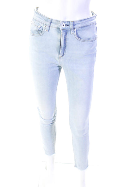 Rag & Bone Womens Cotton Buttoned Skinny Leg Light Wash Jeans Blue Size EUR26