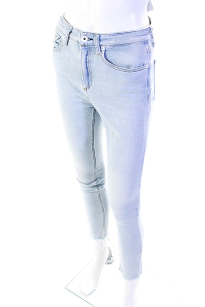 Rag & Bone Womens Cotton Buttoned Skinny Leg Light Wash Jeans Blue Size EUR26