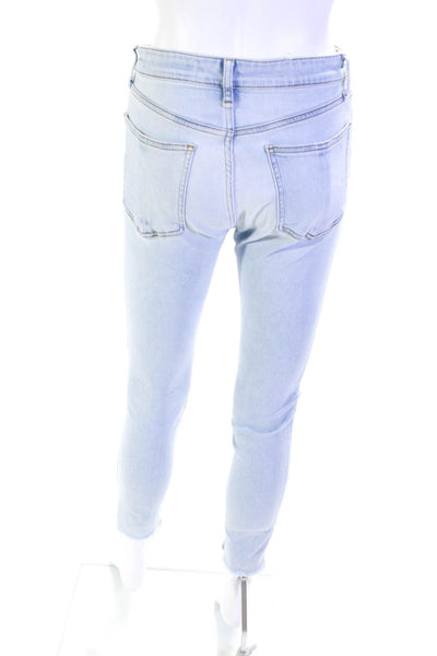 Rag & Bone Womens Cotton Buttoned Skinny Leg Light Wash Jeans Blue Size EUR26