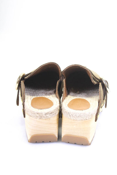 See by Chloe Women's Suede Platform Block Heel Clogs Gray Size 37
