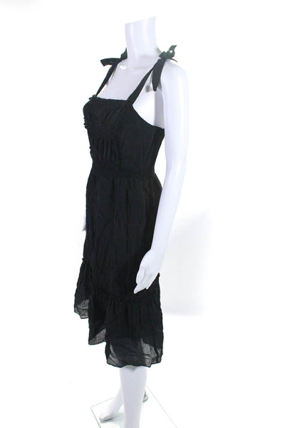 Cupcakes And Cashmere Womens Tied Strappy Tiered Knee Length Dress Black Size 2