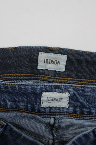 Hudson Womens Low Rise Distressed Denim Slim Skinny Jeans Blue Size 25 26 Lot 2