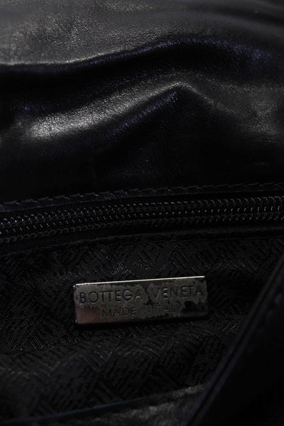 Bottega Veneta Grained Leather Front Pocket Chain Link Small Belt Bag Black