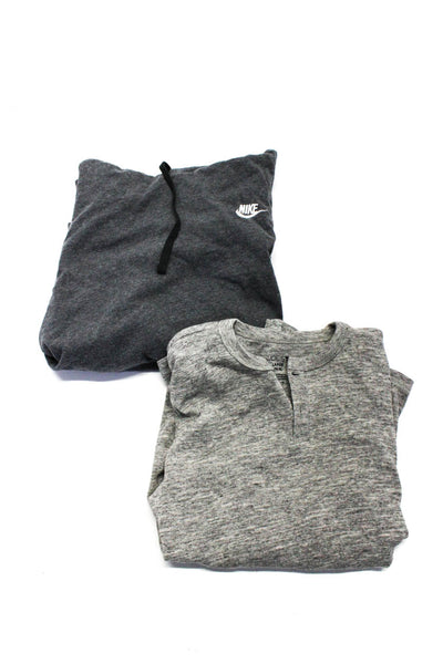 Nike Joes Mens Cotton Long Sleeved Drawstring Hoodie Shirt Gray Size S L Lot 2
