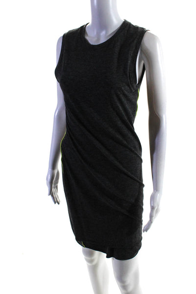 T Alexander Wang Womens Jersey Knit Ruched Mini Tank Dress Heather Gray Size L