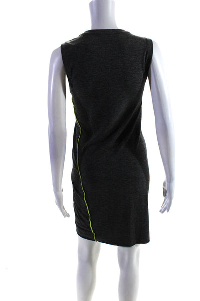 T Alexander Wang Womens Jersey Knit Ruched Mini Tank Dress Heather Gray Size L