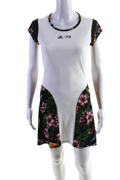 Adidas Y-3 Yohji Yamamoto Womens Floral Print T-Shirt Dress Multicolor Size S