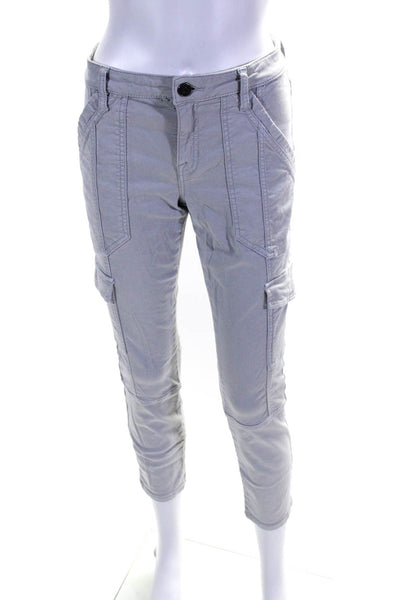 Joie Jeans Womens Mid Rise Skinny Leg Pocket Cargo Pants Light Gray Size 28