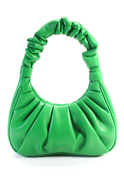 JW Pei Women's Vegan Leather Scrunched Handle Hobo Shoulder Bag Green Size S