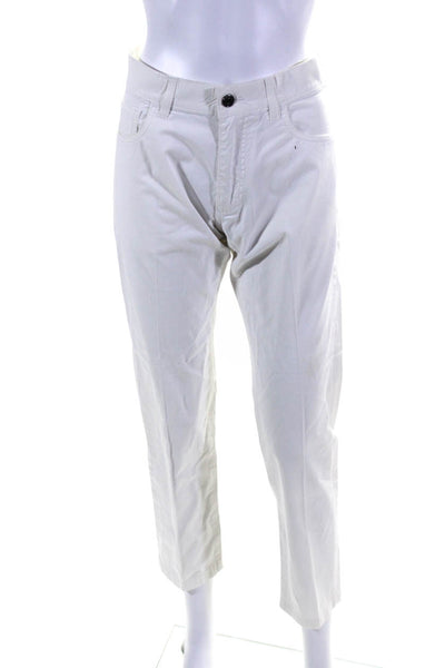 Dolce & Gabbana Womens Cotton Pleated Front Straight Leg Pants White Size 48
