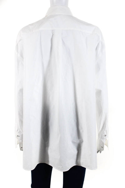 Tomas Maier Womens Collared Long Sleeved Button Down Shirt Blouse White Size 4