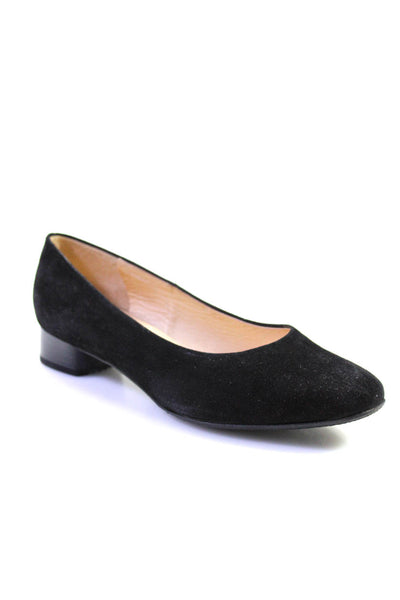 Peter Kaiser Women's Suede Almond Toe Block Kitten Heels Black Size 4.5