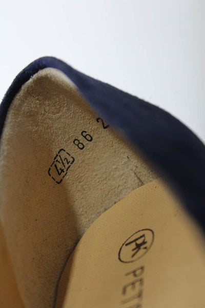 Peter Kaiser Women's Suede Almond Toe Block Kitten Heels Blue Size 4.5