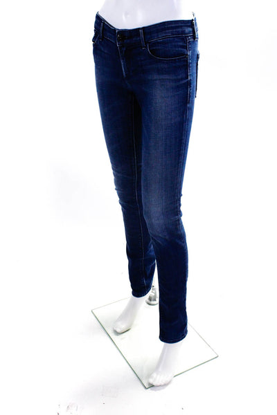 Habitual Womens Cotton Denim Stonewashed Low-Rise Skinny Leg Jeans Blue Size 25