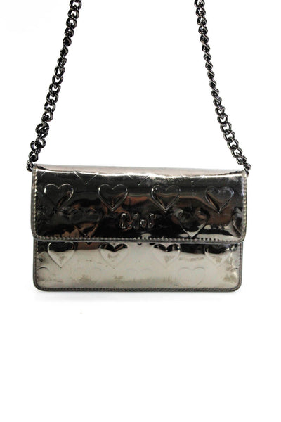 Jacobs By Marc Jacobs Womens Embossed Graphic Print Shoulder Handbag Silver