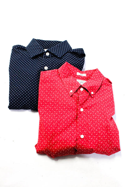 J Crew Mizzen + Main Men's Abstract Print Button Down Shirt Red Size S, Lot 2