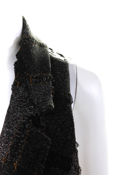 Nanette Lepore Womens Plaid Woven Sleeveless Collared Vest Gray Black Size 4