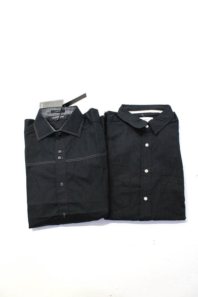 Life After Denim Prototype Mens Collared Buttoned-Up Tops Black Size S Lot 2