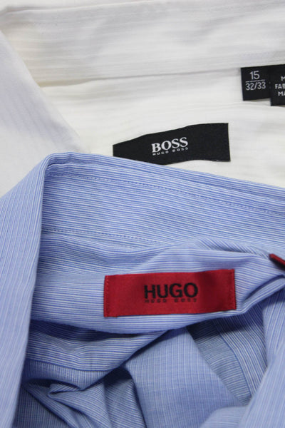 Boss Hugo Boss Hugo Boss Mens Buttoned Collared Stripe Tops White Size 32 Lot 2