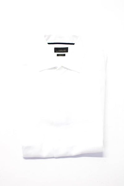 Zara Hartfors Mens Cotton Buttoned Collared Long Sleeve Tops White Size S Lot 2